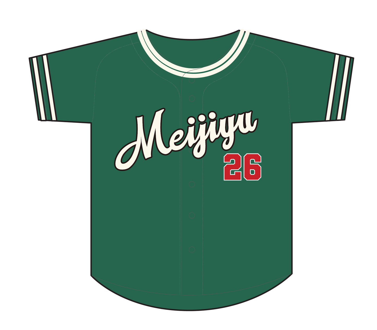 明司湯ベースボールシャツ